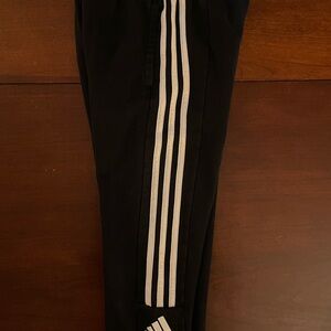 Adidas Black and White Sweatpants with Signature Stripes